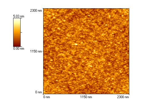 AFM-Abbildung der Oberfläche einer sehr glatten SiO2-Schicht